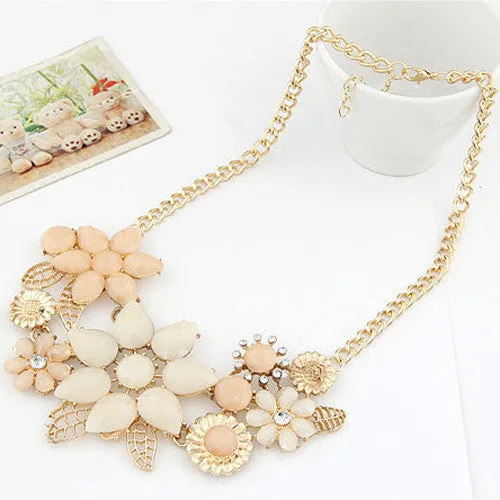 Brilliant quality Women's Resin Flower Choker Bib Statement Collar Chain Necklace Pendant