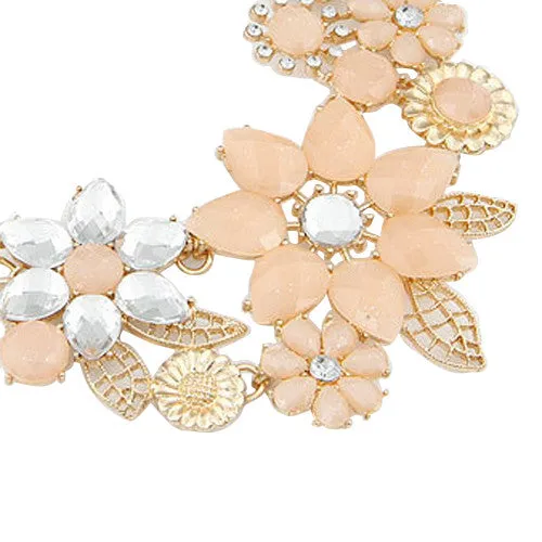 Brilliant quality Women's Resin Flower Choker Bib Statement Collar Chain Necklace Pendant