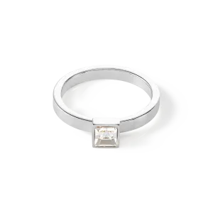 Brilliant Square small Ring silber kristall