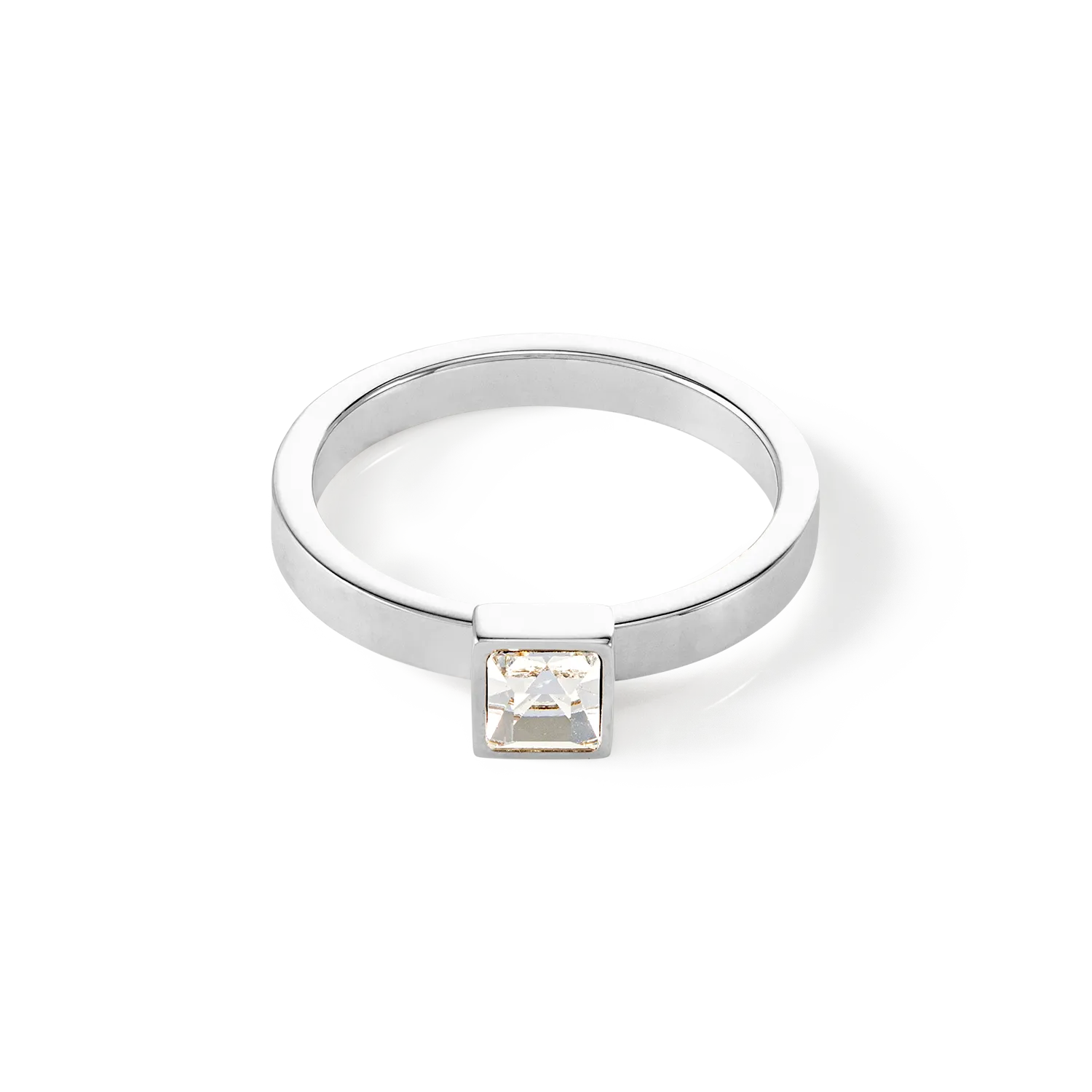 Brilliant Square small Ring silber kristall