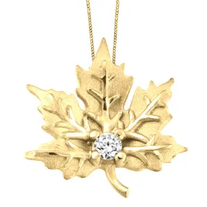 CANADIAN MAPLE LEAF DIAMOND PENDANT