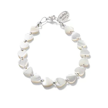 Carrie Elspeth Shell Hearts Mother Of Pearl Beaded Bracelet