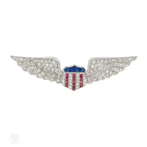 Cartier 1940s multi-gem patriotic brooch