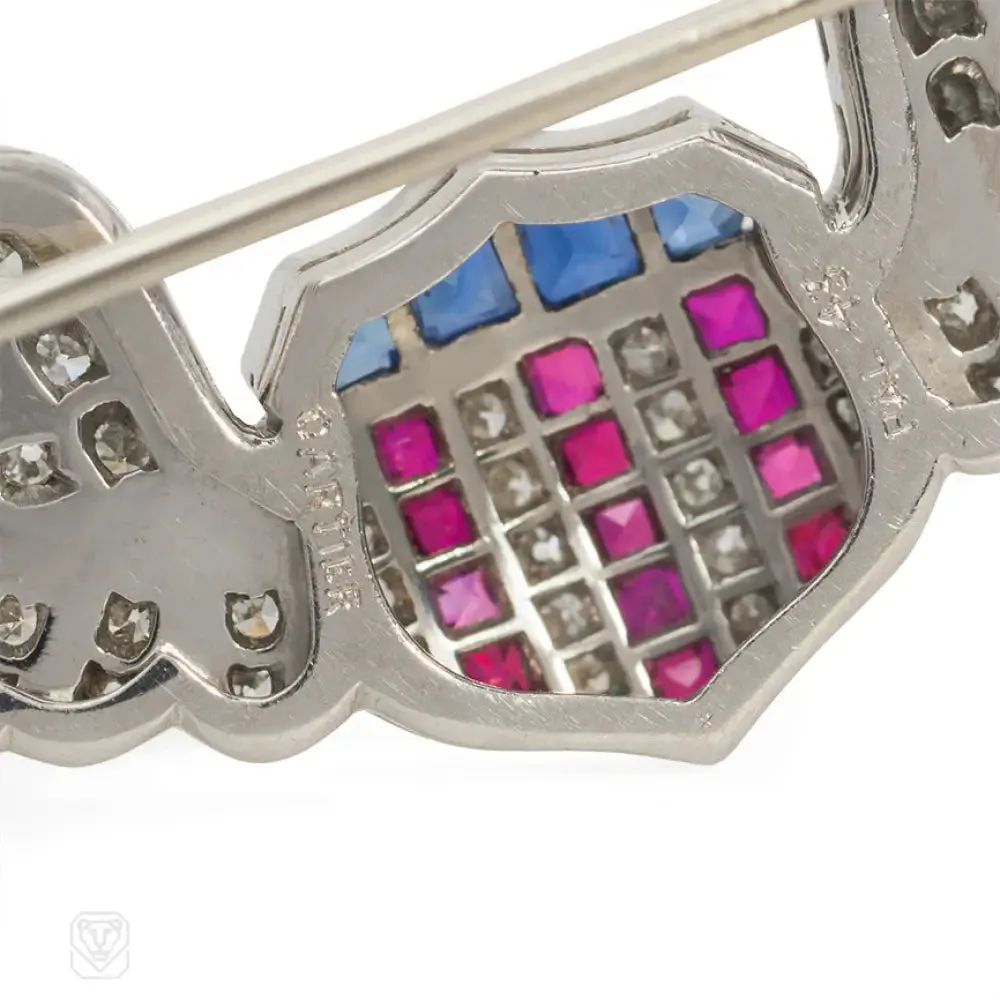 Cartier 1940s multi-gem patriotic brooch