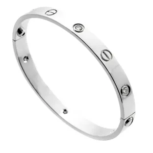 Cartier Love 6 Diamond White Gold Bangle Bracelet