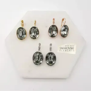 Chrysalini - Medium Oval Swarovski Earring