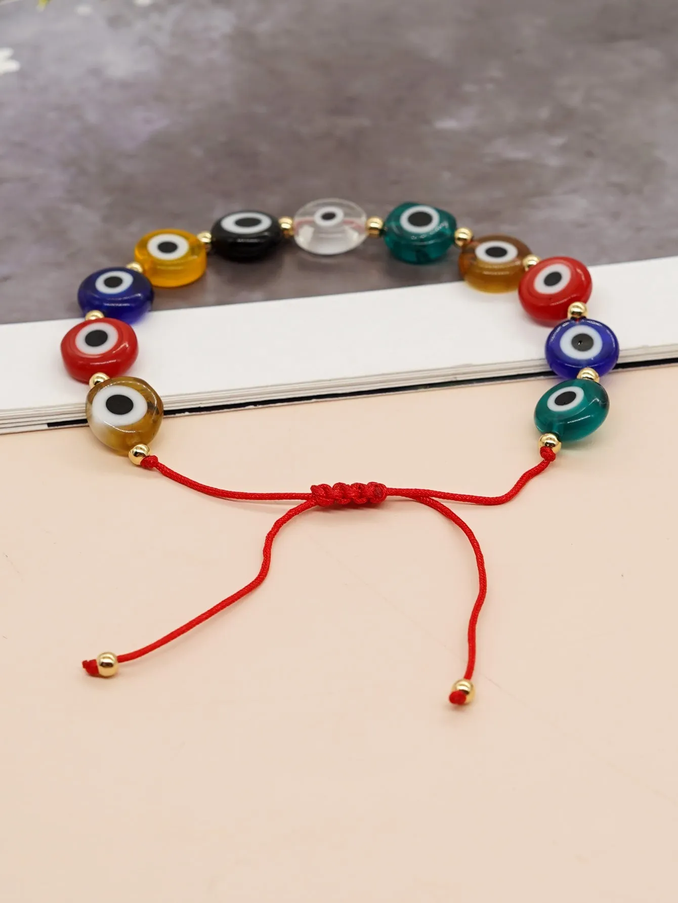 Colorful Eye Decor Bracelet Boho Crafted Creative Beads Adjustable Fit Bracelet