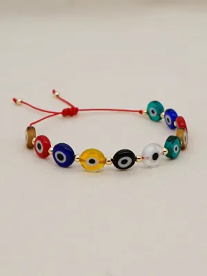 Colorful Eye Decor Bracelet Boho Crafted Creative Beads Adjustable Fit Bracelet