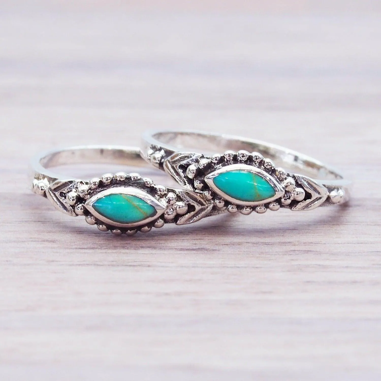 Dainty Turquoise Beaded Ring