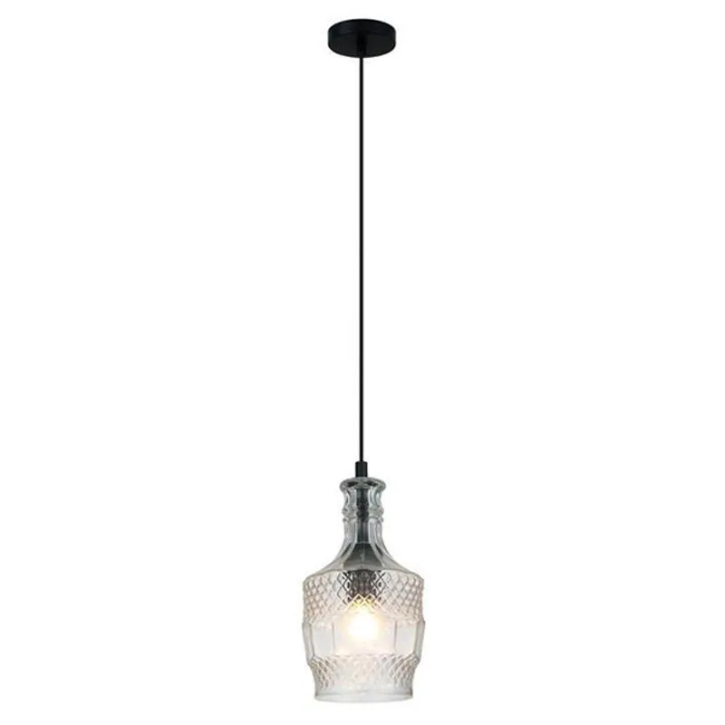 Decant Pendant Suspended Black and Clear