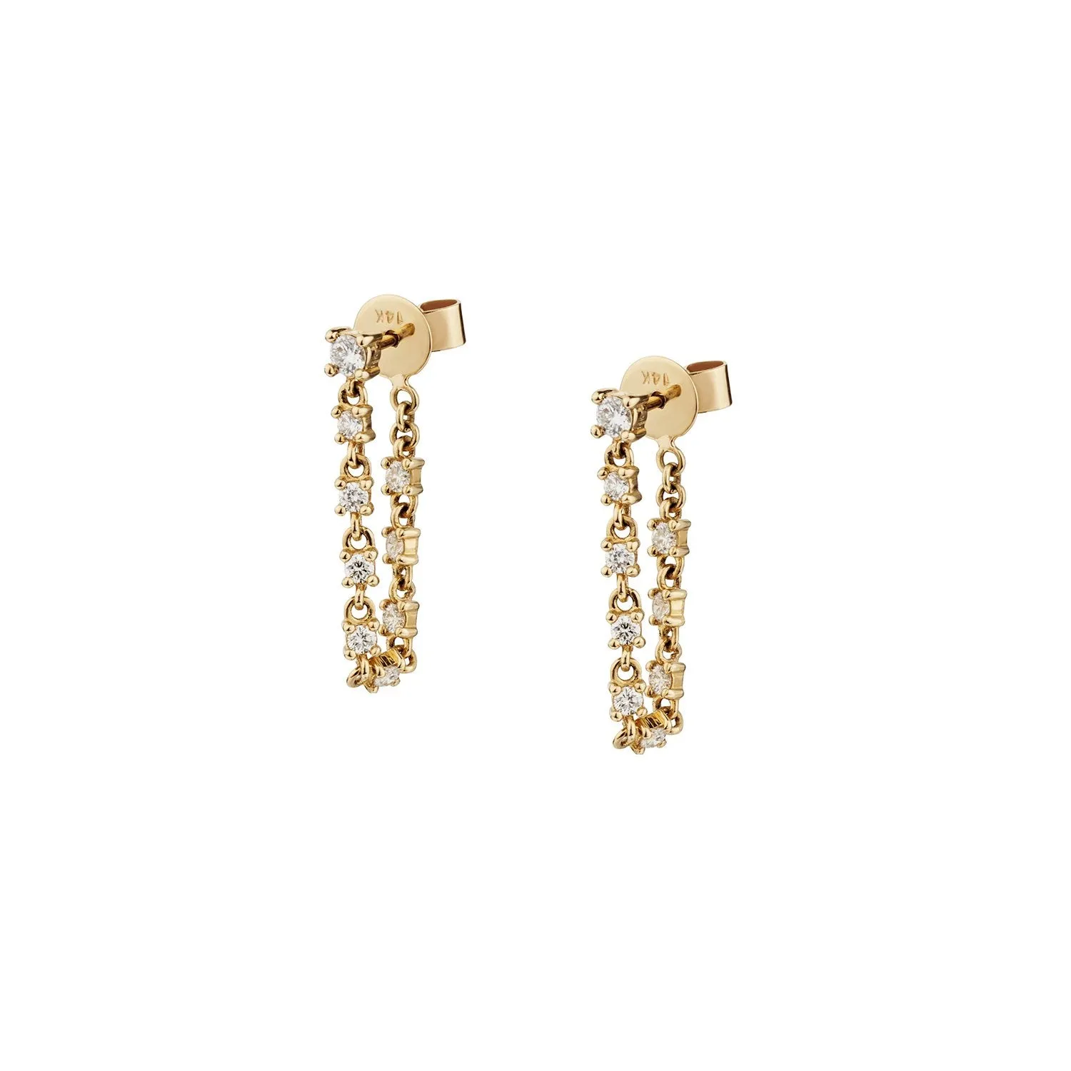 DIAMOND CHAIN LINK EARRINGS