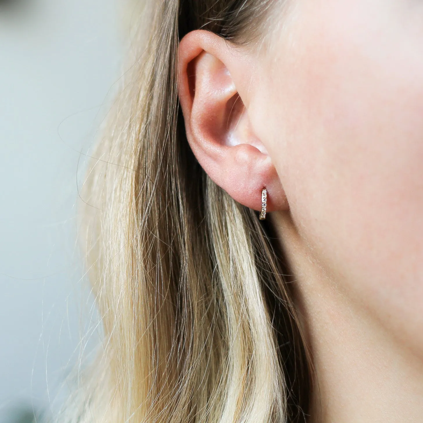 Diamond Hoops in Yellow Gold