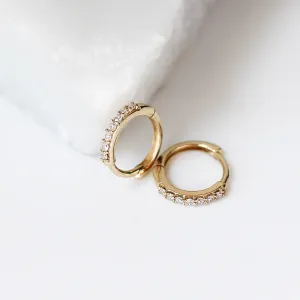 Diamond Hoops in Yellow Gold