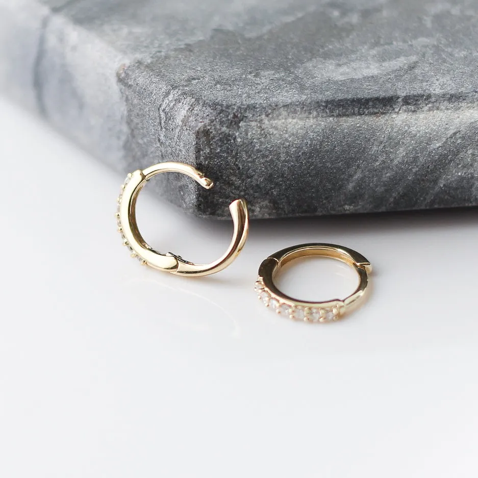 Diamond Hoops in Yellow Gold