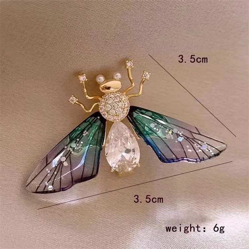 Elegant Retro Bee Alloy Resin Inlay Rhinestones Women's Brooches 1 Piece