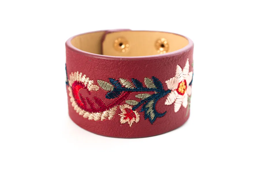 Embroidered Leather Bracelet