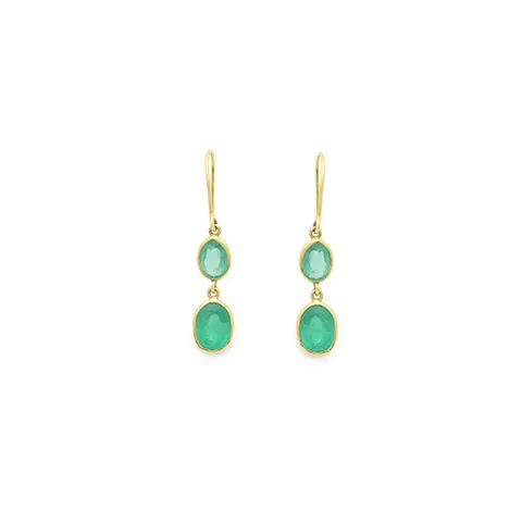 Emerald Double Drop Earrings