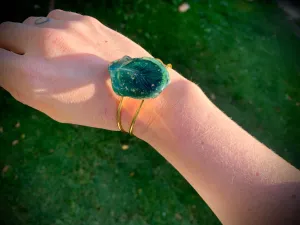 Emerald Wings Sea Glass Bracelet