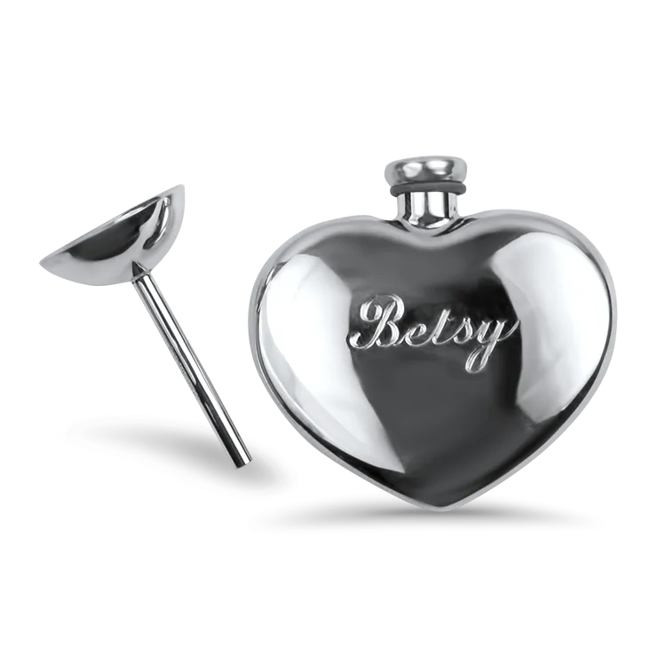 Estate Tiffany & Co. Sterling Silver Heart Shaped Perfume Flask