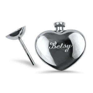 Estate Tiffany & Co. Sterling Silver Heart Shaped Perfume Flask