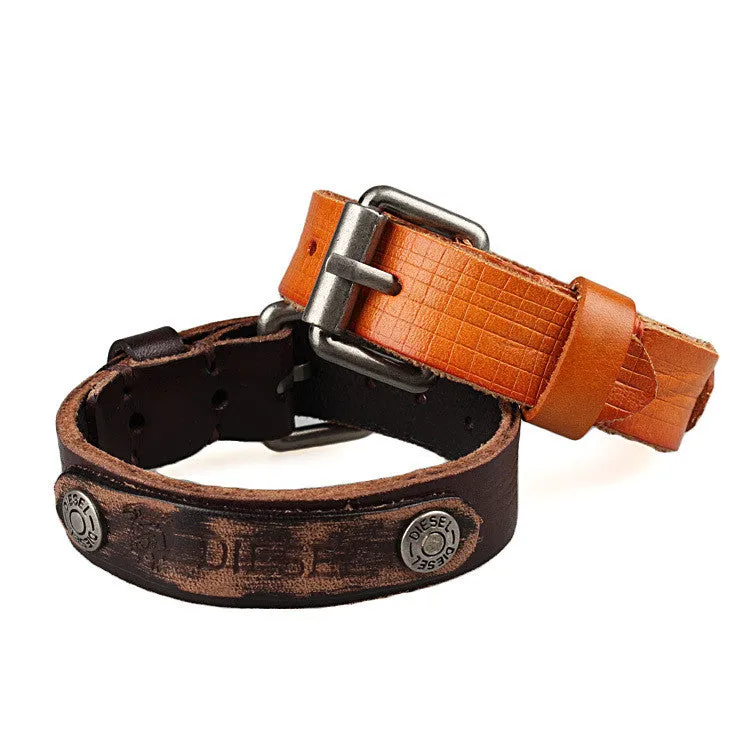 Fashion Hotsale Cool Rock Men Woman Genuine Leather Soft Bracelet Bracelets