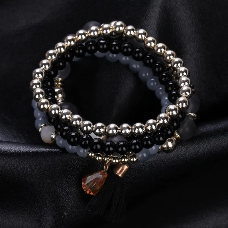 Fine Sterling Jewelry Bracelets & Bangles Pearl Bracelet For Women Multilayer Design Imitation Turquoise Bead Bracelets