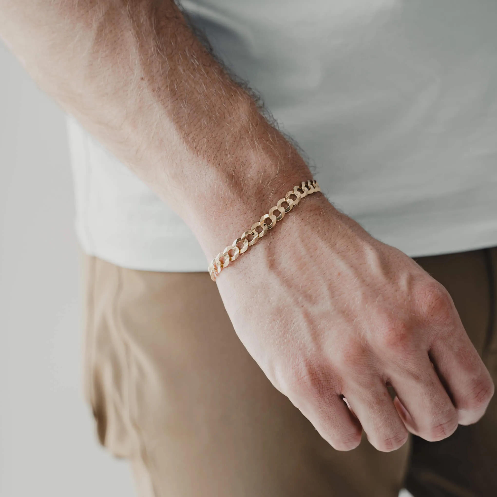 Gold Curb Link Bracelets