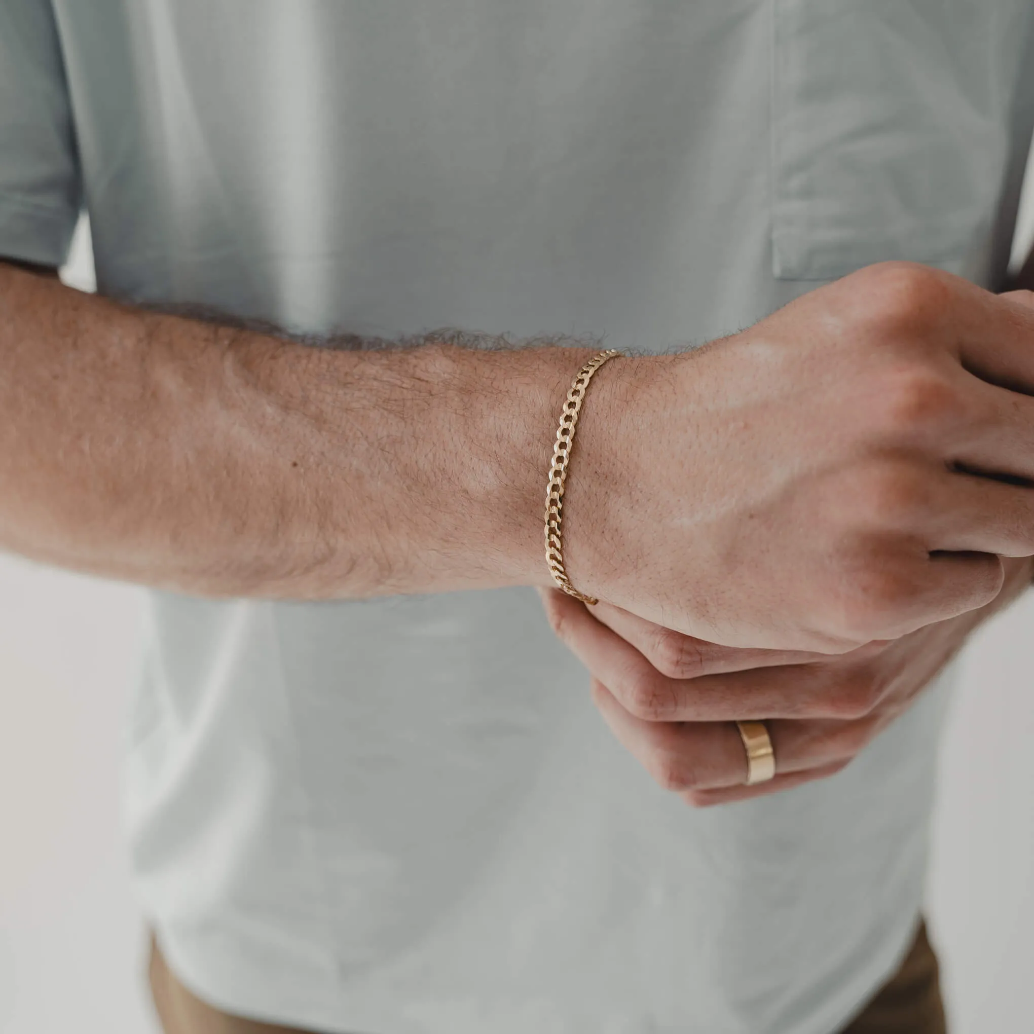 Gold Curb Link Bracelets