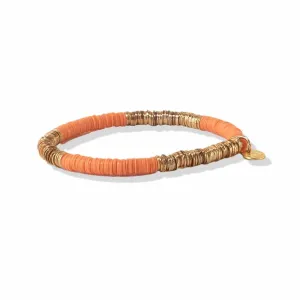 Grace Color Block Stretch Bracelet Orange And Gold