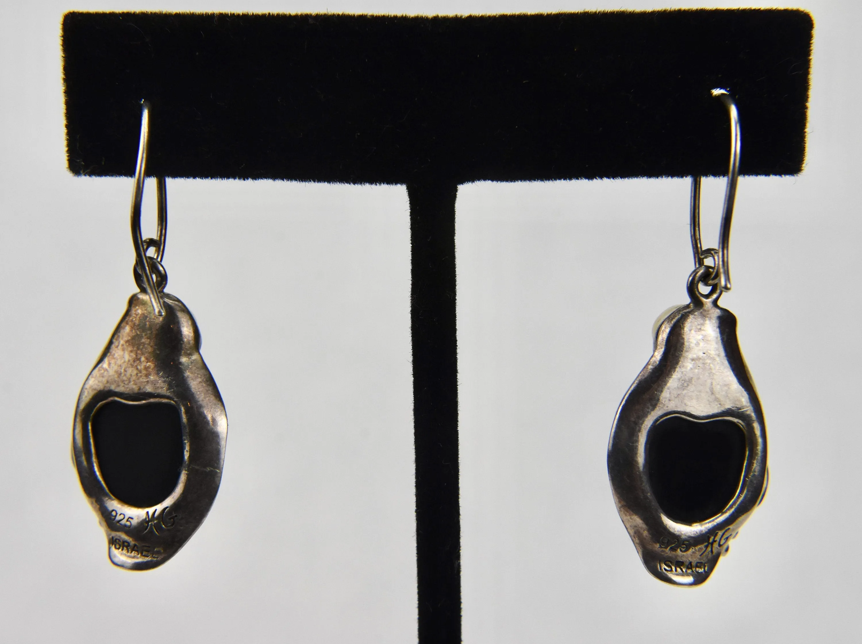 Hagit Gorali - Sterling Silver Black Onyx and Pearl Earrings