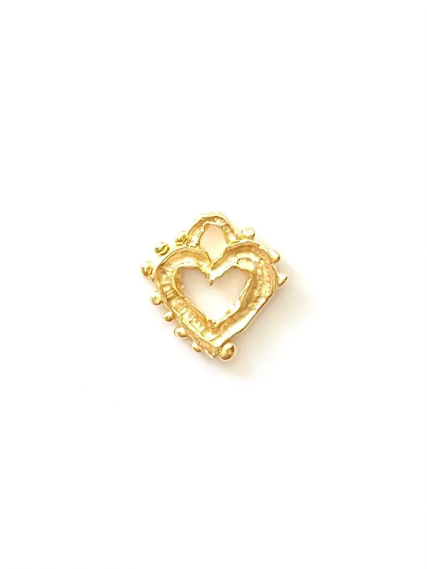 Heart, Heart Charm, Heart Earrings, Gold Heart, Charm Bracelet, Gold Charm, Organic Heart, Handmade Heart, Heart Pendant, Valentine