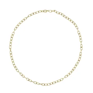 Heavy Hollow Italian 14k Gold Link Necklace