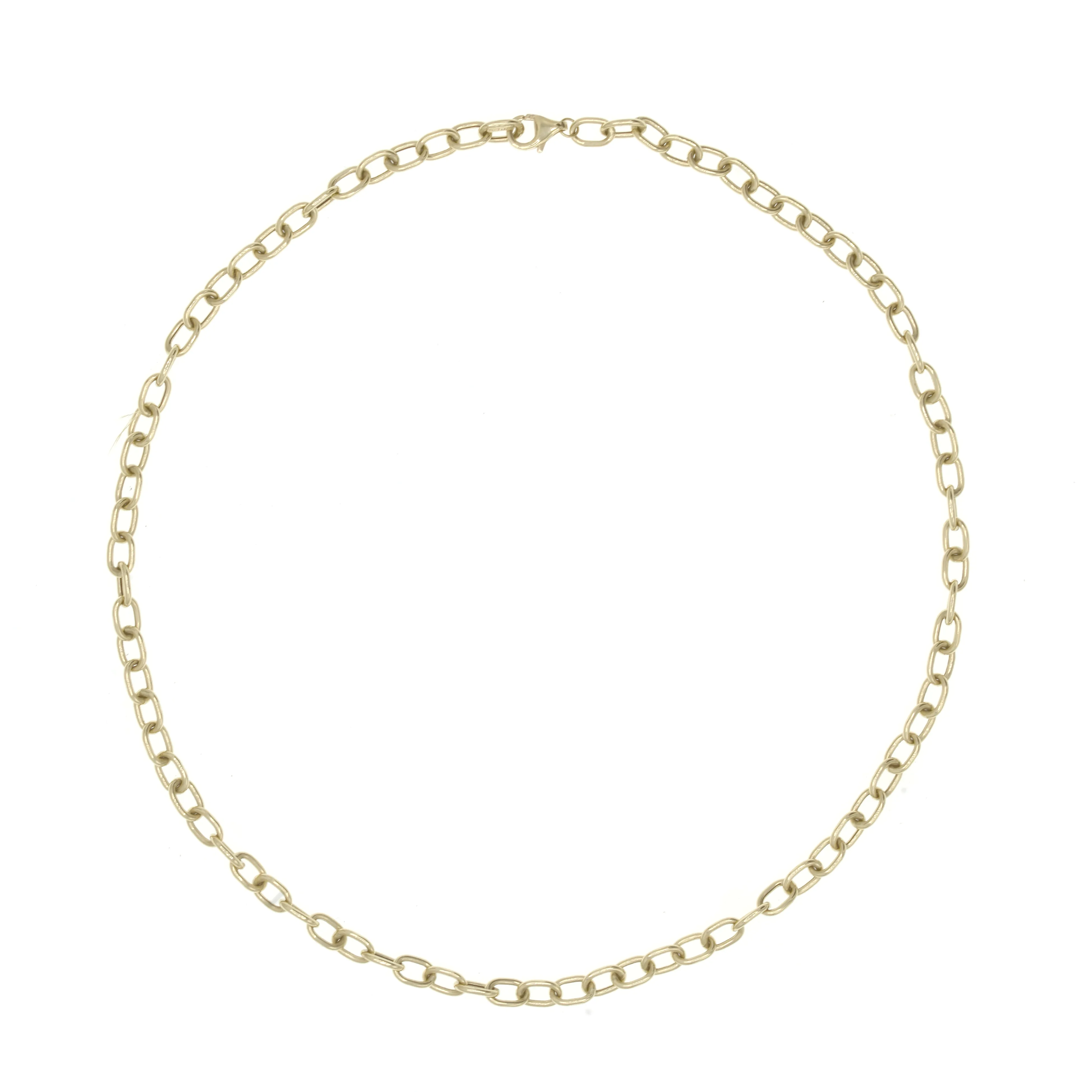 Heavy Hollow Italian 14k Gold Link Necklace