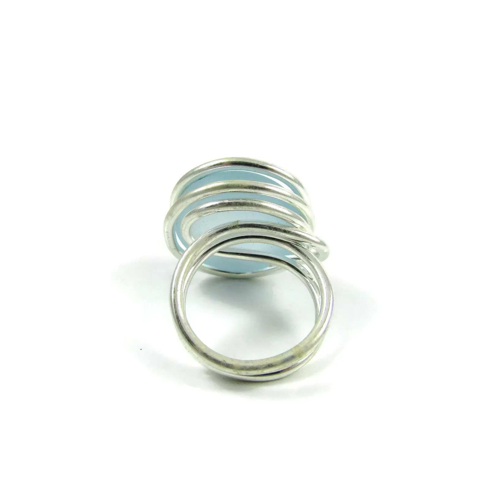 Infinity Glass Ring - Sky Blue Matte