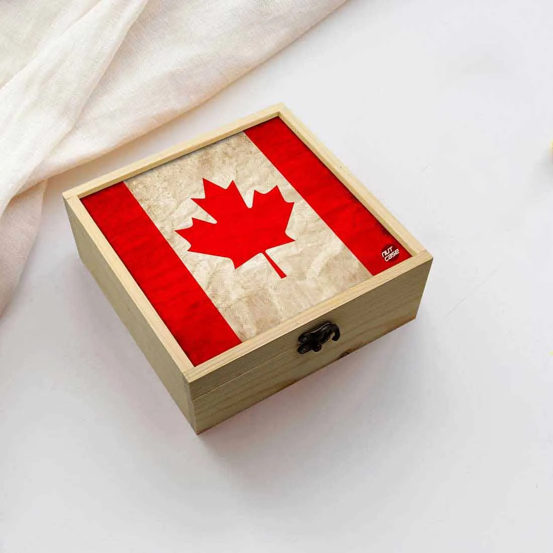 Jewellery Box Makepup Organizer -  Flag Of Canada