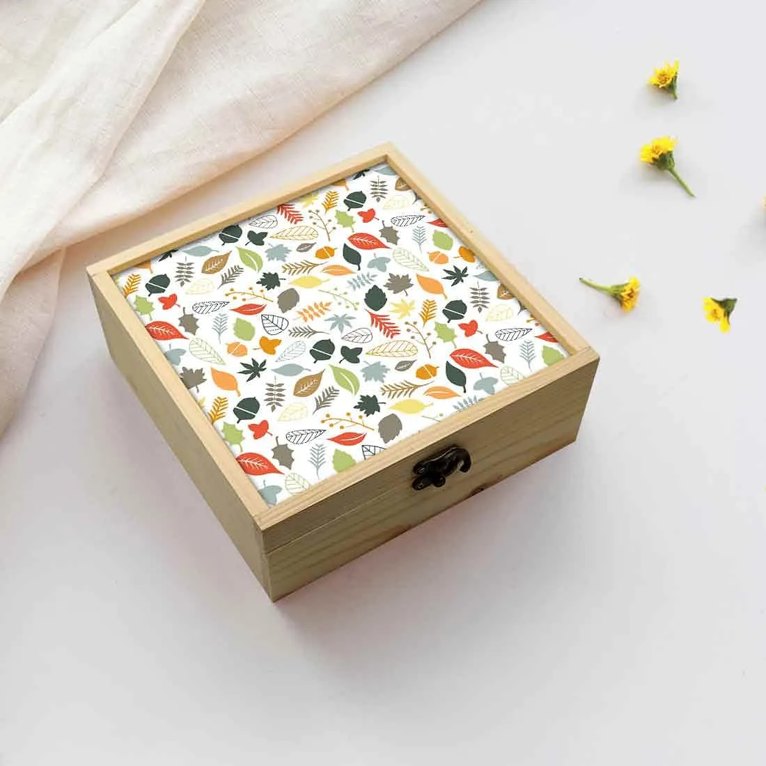 Jewellery Box Wooden Jewelry Organizer -  Flower Pattern