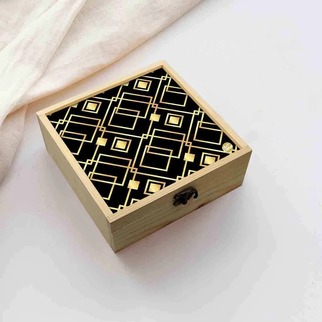 Jewellery Box Wooden Jewelry Organizer -  Geometric