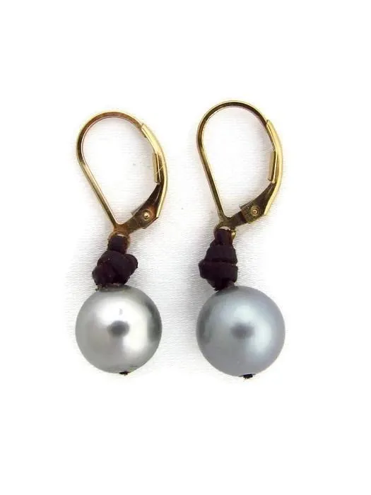 Jhaña Pearl Tahitian 12mm Drop Earrings