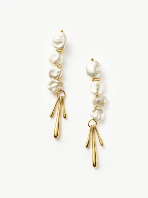 Keshi pearl sculptural drop earrings