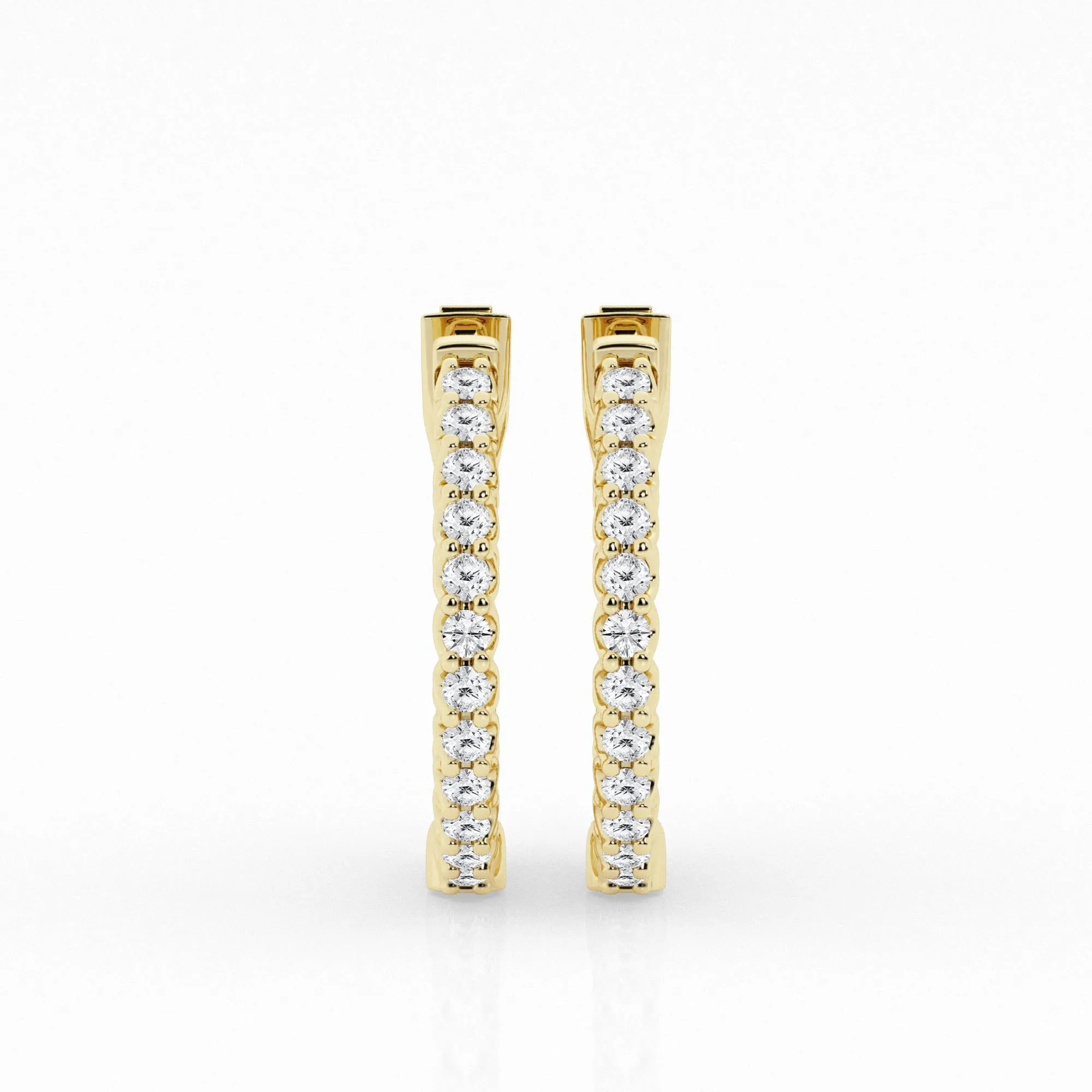 Lab Grown Round Diamond Inside Out Hoop Earrings