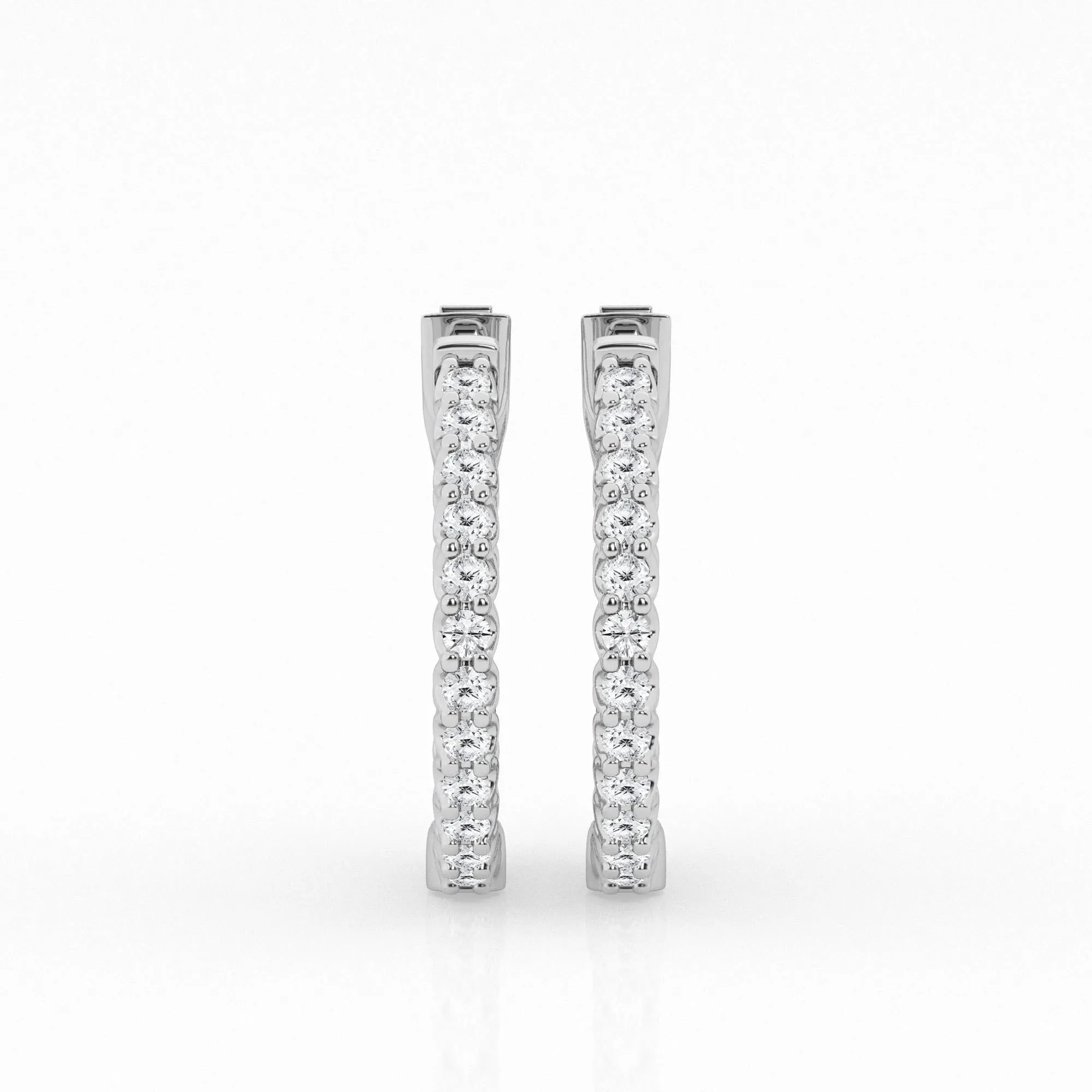 Lab Grown Round Diamond Inside Out Hoop Earrings