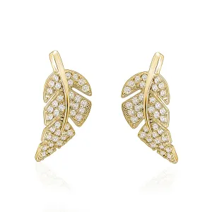 LEAF PAVE STUD