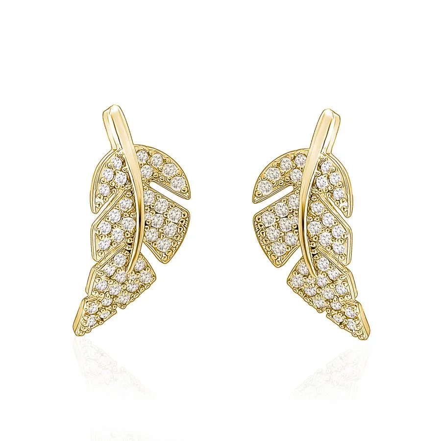 LEAF PAVE STUD