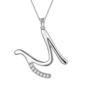 Letter Initial M Necklaces Pendant Women Girls Name Jewelry Gift 925 Sterling Silver