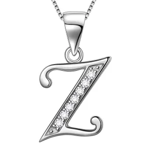 Letter Z Initial Necklaces Pendant Women Men Name Jewelry Gift 925 Silver