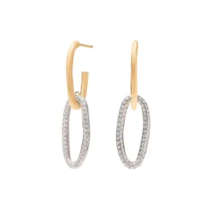 Link Drop Earrings With Diamonds