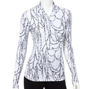 LONG SLEEVE CASCADING CHAINS PRINT ZIP - SALE