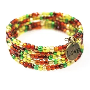 Love Charm Bright Colored Wrap Around Bracelets