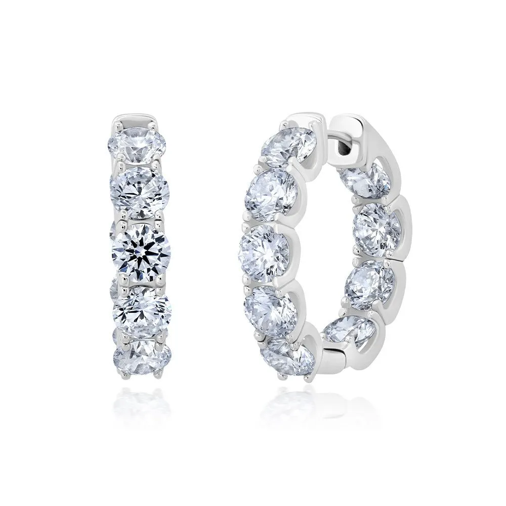 Medium Brilliant Round Hoop Earrings