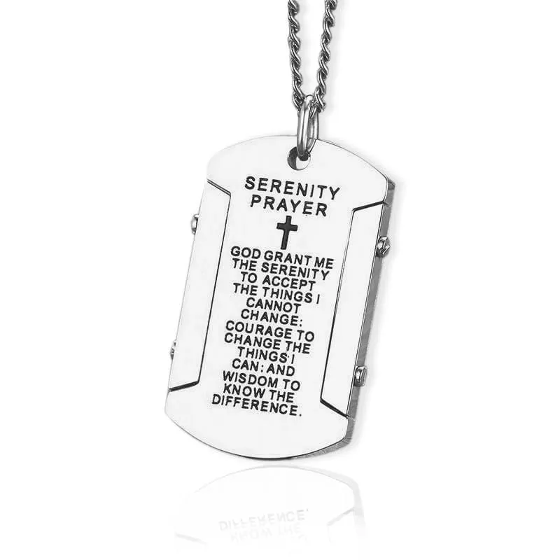 Men's Christian Necklace <br> Serenity Prayer